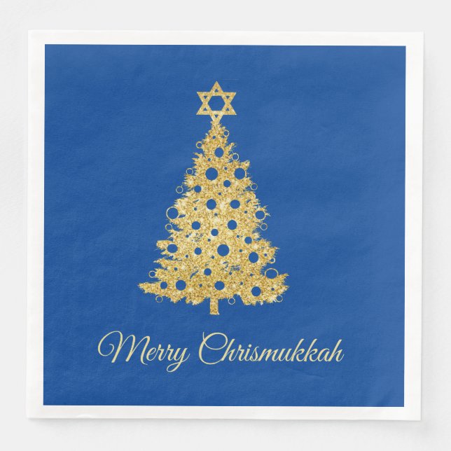 Christmas Tree with Star of David Napkin           (Front)