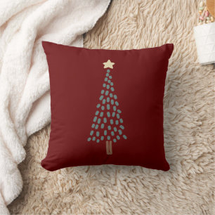 Christmas Tree with Star Throw Pillow