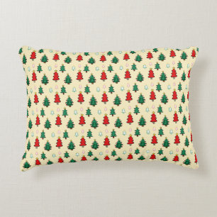 Christmas tree with star topper seamless pattern accent pillow