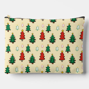 Christmas tree with star topper seamless pattern accessory pouch
