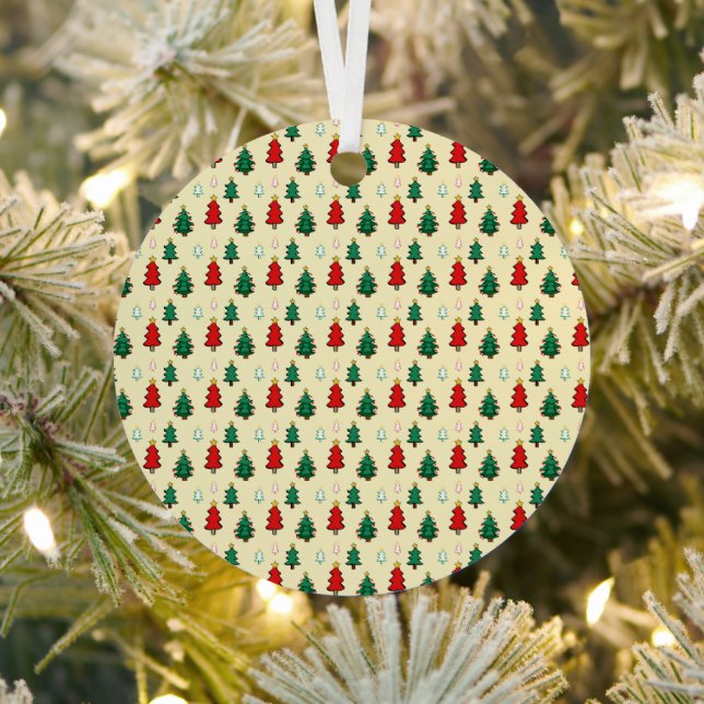 Christmas tree with star topper seamless pattern metal ornament (Insitu)