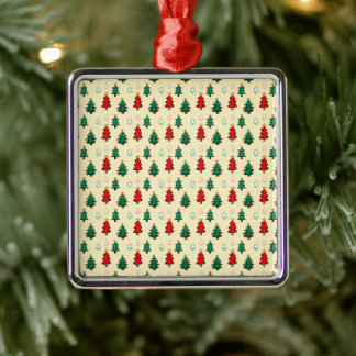 Christmas tree with star topper seamless pattern metal ornament