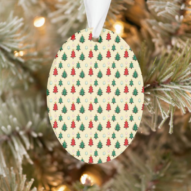 Christmas tree with star topper seamless pattern ornament (Tree)