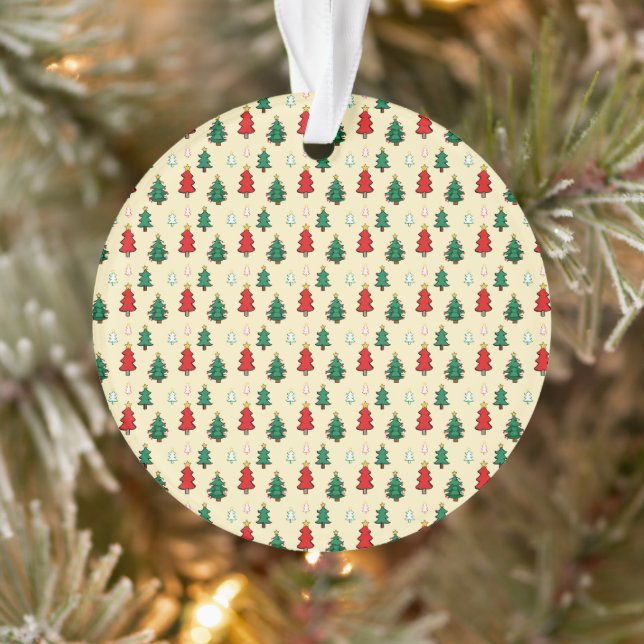 Christmas tree with star topper seamless pattern ornament (Tree)