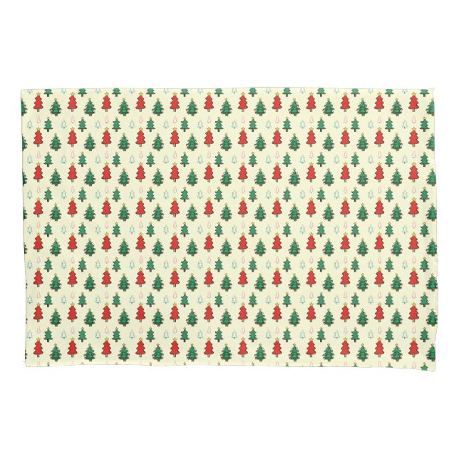 Christmas tree with star topper seamless pattern pillowcase (Front)