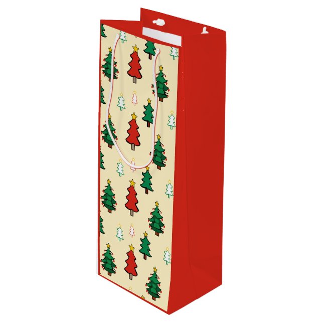 Christmas tree with star topper seamless pattern wine gift bag (Front Angled)