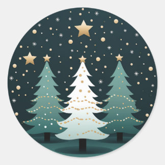  Christmas Tree with stars Sticker