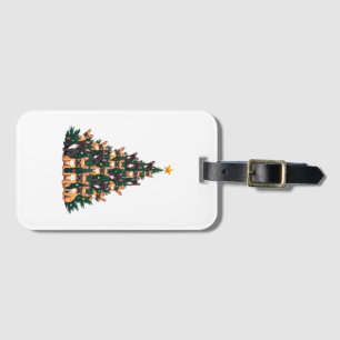 Christmas tree With Terrier dogs Xmas Gift Luggage Tag