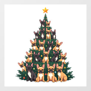 Christmas tree With Terrier dogs Xmas Gift Window Cling