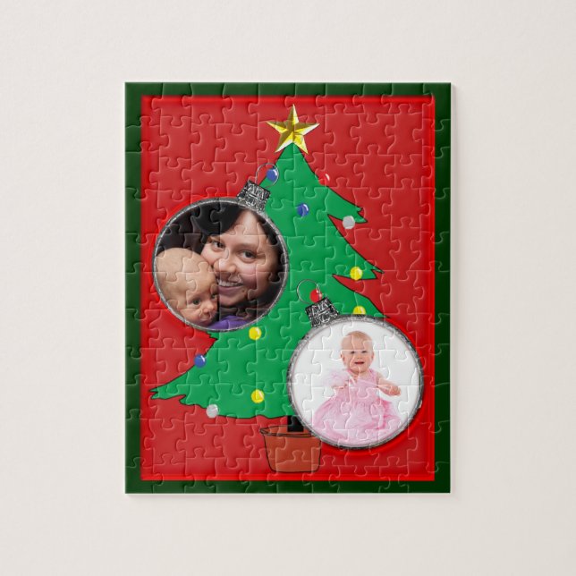 Christmas Tree with Your Photos Jigsaw Puzzle (Vertical)