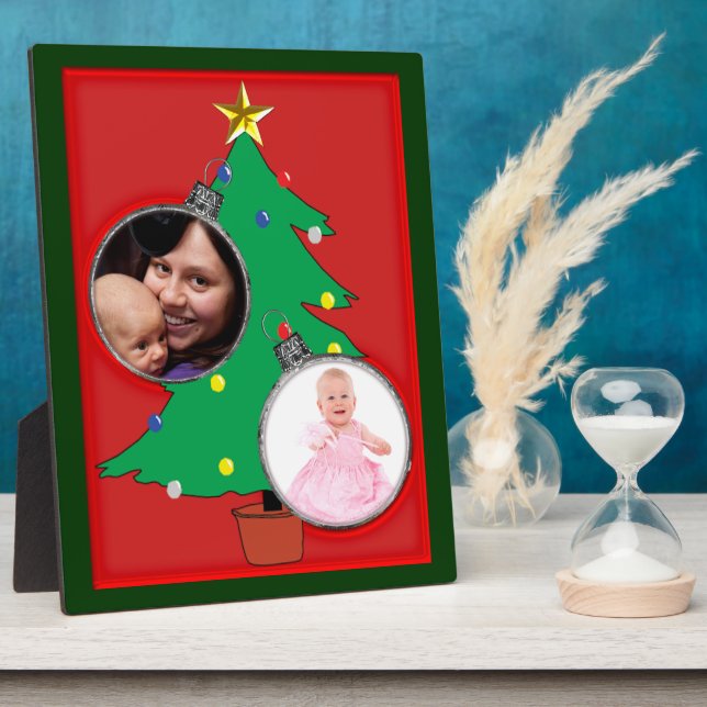 Christmas Tree with Your Photos Plaque (Side)