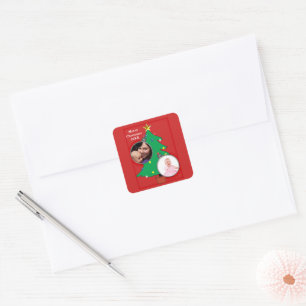 Christmas Tree with Your Photos Square Sticker