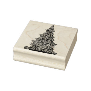 CHRISTMAS  TREE Wood Art Stamp