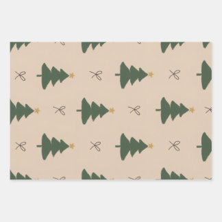 Christmas tree wrapping paper sheet