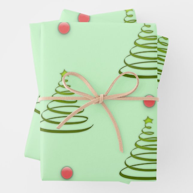 Christmas tree wrapping paper sheet (In situ)