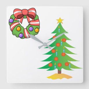 **CHRISTMAS TREE & WREATH** CHRISTMAS CLOCK