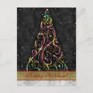 Christmas Tree Xmas Holiday Greeting Postcard