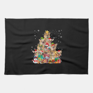 Christmas Tree Xmas Lights Chihuahua Classic T-Shi Kitchen Towel