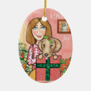 Christmas Tree Yellow Lab Ornament