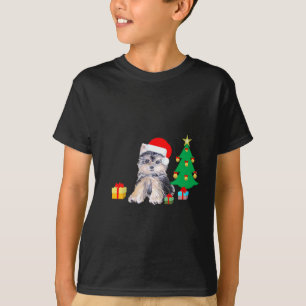 Christmas tree, Yorkshire puppy dog & gifts T-Shirt
