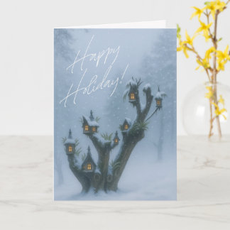 Christmas Treehouse Folded Greeting Card