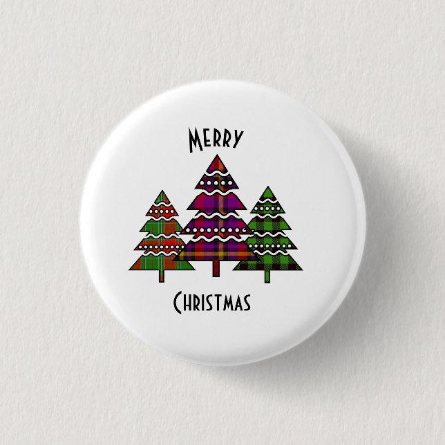 Christmas Trees       1 Inch Round Button (Front)
