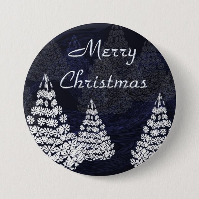Christmas trees 3 inch round button (Front)