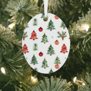Christmas Trees And Baubles Metal Ornament