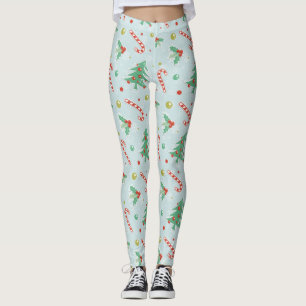 Christmas Trees And Candy Canes Leggings