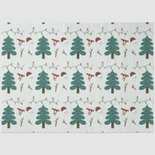 Christmas Trees and Lights Green Christmas Tissue Paper