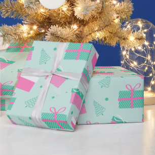 Christmas Trees and Presents Modern Christmas Wrapping Paper