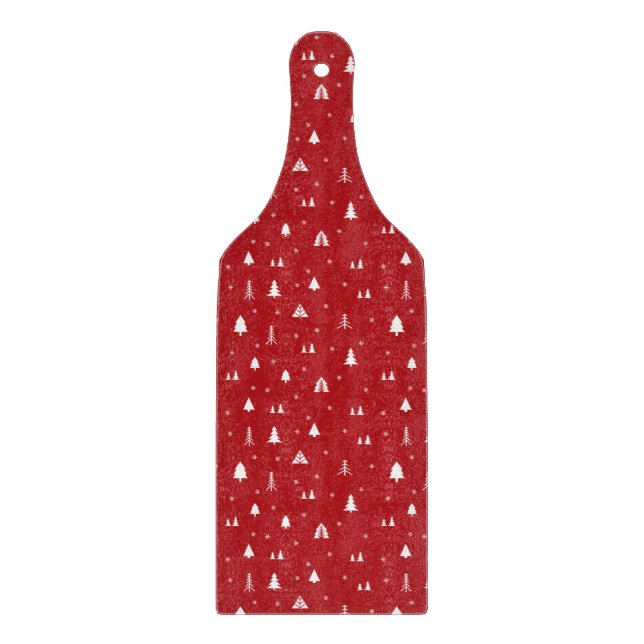 Christmas Trees and Snowflakes Cutting Board (Front)