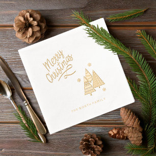 Christmas Trees and Snowflakes ID863  Foil Napkins