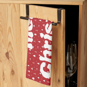 Christmas Trees and Snowflakes Kitchen Towel