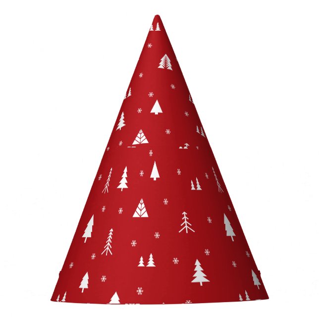 Christmas Trees and Snowflakes Party Hat (Front)