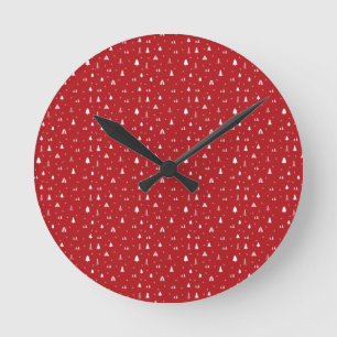 Christmas Trees and Snowflakes Wall Clock