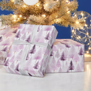 Christmas Trees and Stars Modern Christmas Wrapping Paper
