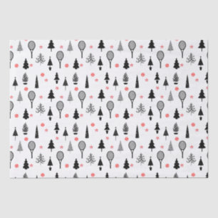  🎄Christmas trees and🎾tennis rackets Tissue Paper
