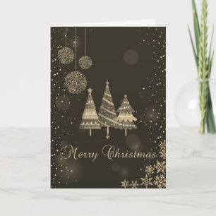 Christmas Trees, Balls, Snowflakes Holiday Card