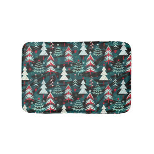 Christmas trees. bath mat