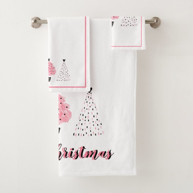 Christmas Trees Bath Towel Set (Insitu)