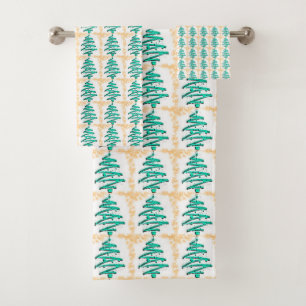 Christmas Trees Bath Towel Set