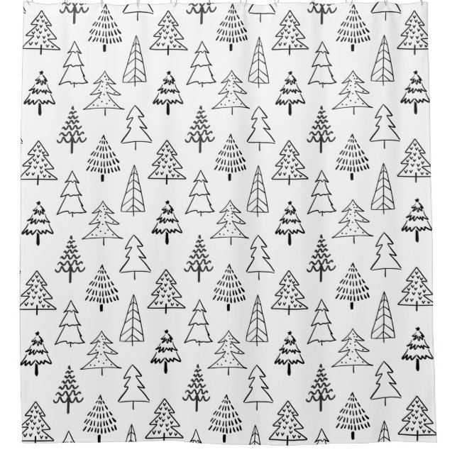 Christmas Trees Black and White Pattern (Front)