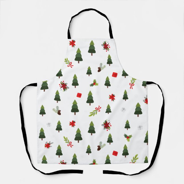 Christmas Trees & Bows   Apron (Front)