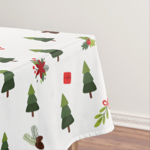 Christmas Trees & Bows Tablecloth