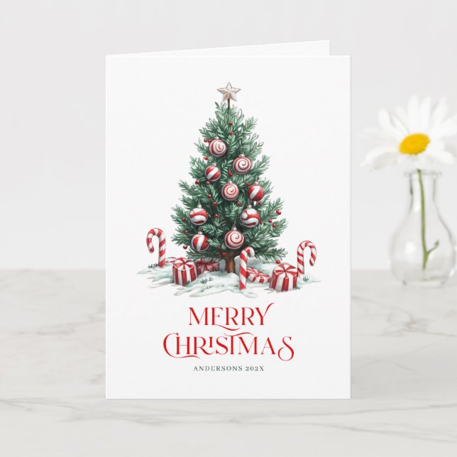 Christmas trees Candy Cane Merry Christmas Card (Small Plant)