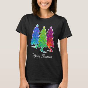 Christmas Trees Cat Lizard Dinosaur Rat Blue Green T-Shirt