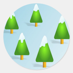 Christmas Trees Classic Round Sticker
