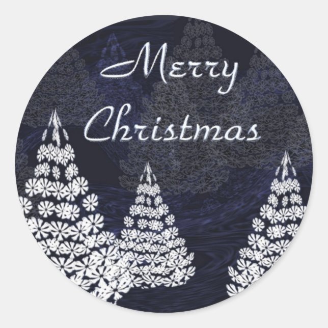 Christmas trees classic round sticker (Front)