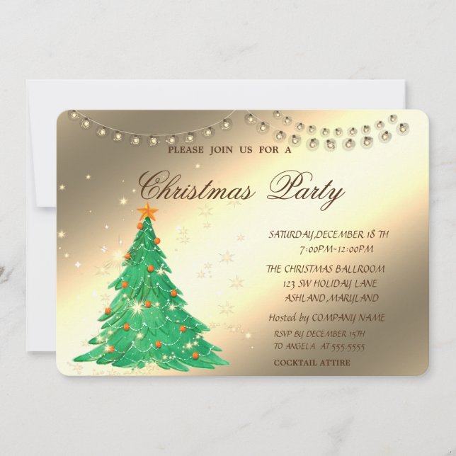 Christmas Trees,Corporate Christmas Party Invitati Invitation (Front)